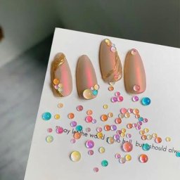 Aurora-Perles pour Ongles Sirène Couleurs Bonbons Clip Strass Plusieurs Couleurs Dos pio Rond