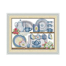 Kit de point de croix en porcelaine aida 14ct 11ct points de toile imprimés broderie à faire