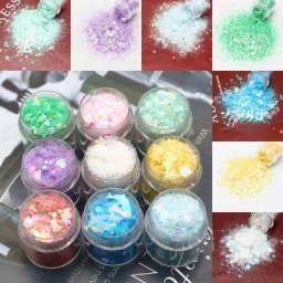 Poudre holographique à paillettes pour Nail Art 10ML/boîte mélange de paillettes cristal boue
