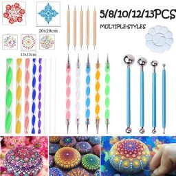 Outils de pointage de mandala pour ongles outils de peinture multi-styles pochoirs de peinture