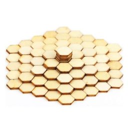 Copeaux de bois en accent d'abeille non finis découpe en bois naturel découpe hexagonale fait