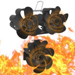 Ventilateur de poêle à bois avec protection contre la surchauffe chauffage silencieux 6 pales 62