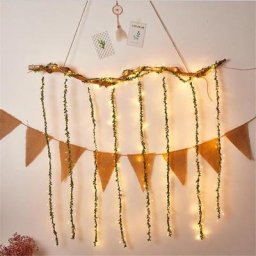 Guirlande lumineuse LED USB 3x1M feuilles de lierre artificielles rideau de vigne verte suspendue