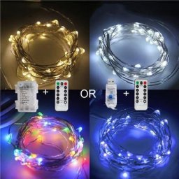 Guirxiété lumineuse LED en fil de cuivre 5/10/20m féerique alimentée par batterie pour la