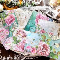 Matériel de scrapbooking esthétique vintage matériel de fleurs papier décoratif journal