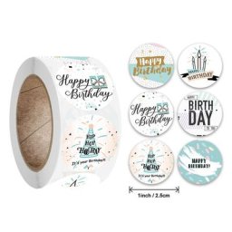Autocollants joyeux anniversaire pour enfants étiquettes de remerciement décor fait à la main