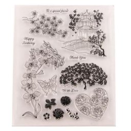 Timbres transparents en silicone pour bricolage fleur d'amour fournitures d'artisanat de