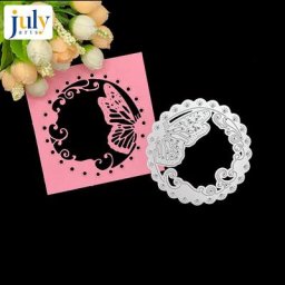 Julyarts – matrices de découpe en métal artisanat papillon découpe de fond rond Scrapbooking