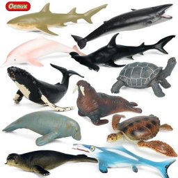 Oenux-Figurines de collection d'animaux marins pour enfants Soft Sea Life requin baleine tortue