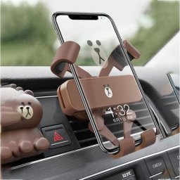Casque de dessin animé Line Friends marron Sally partenaires de sortie d'air de voiture Kawaii