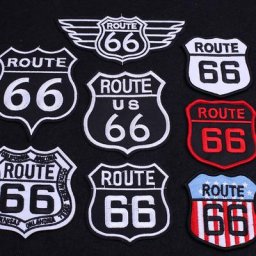 Patchs Brodés pour Vêtements Autocollants Punk Hiphélicoptère Motards Route 66 Moto Tête de