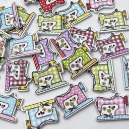 Lèvent en bois pour machine à coudre et scrapbooking 25/100 pièces WB481