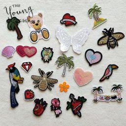 Patch Décoratif de Dessin Animé avec Motif de Cœur Arbre Papillon Brodé pour Bricolage à