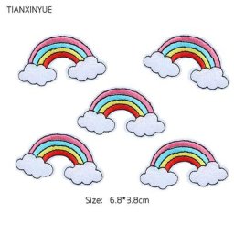 TIANXINYUE – patchs brodés en fer pour vêtements 20 pièces autocollant à Motif arc-en-ciel à