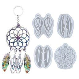 Petit attrape-rêves en résine bricolage porte-clés pendentif feuille de plume moule en