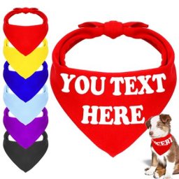 Collier Bandana Personnalisé en Coton pour Chien Écharpe pour Animaux de Compagnie Accessoire pour