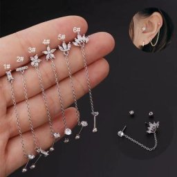 Punk Rock Helix Fake Cartilage Generator Ear Cuff for Women Jewelry Set Long JOCircle Hoop Tiny