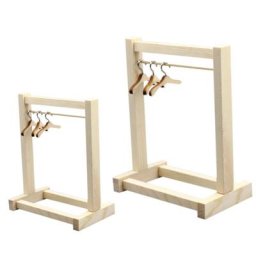 Mini porte-vêtements en bois 1 pièce organisateur de vêtements cintres pour poupées sac à main