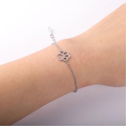CSAlbanesBracelet patte d'animal de compagnie en acier inoxydable pour femme bracelet patte de