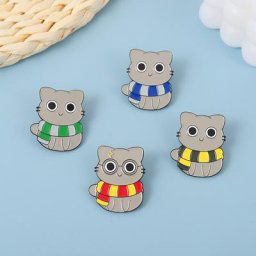 Broche en alliage d'émail gros chat portant une écharpe broche en alliage d'émail créative et