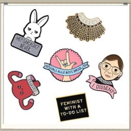 Broche en émail pour écoliers épingle féminine Rectangle règle Ginsburg pour garçons épingle à