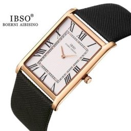 IBSO – montre à Quartz Ultra-mince avec cadran rectangulaire pour homme Style Business de luxe