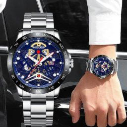 NIBOSI-Montre à quartz étanche pour homme montres de sport horloge-bracelet modules de luxe