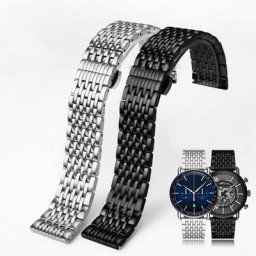 Bracelet de montre en acier inoxydable pour montre de samouraï noir Armani bracelet en argent