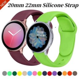 22mm 20mm bracelet en Silicone pour Samsung Galaxy watch 3/Huawei watch 3/Active 2 bracelet de sport
