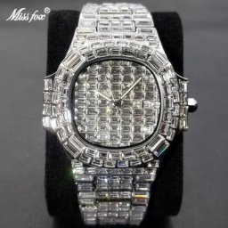 Montre Ice Out pour hommes en acier inoxydable automatique horloge de Date mode Hip Hop pleine