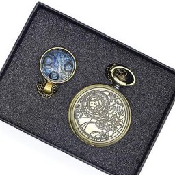 Ensembles de montres de poche rétro en bronze pour hommes et femmes série Steampunk collier de