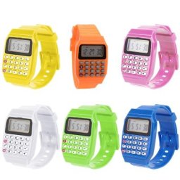 Fad – montre-bracelet en Silicone pour enfants calculatrice électronique polyvalente avec Date