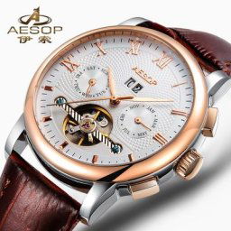 AESOP – montre-bracelet mécanique automatique pour homme horloge dorée et dorée Top marque à la