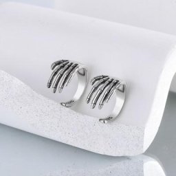 Boucles d'oreilles tête de mort vintage en argent regardé 925 pour femmes boucle d'oreille