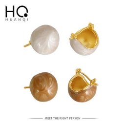 HUANZBottles-Boucles d'oreilles goutte à goutte d'huile rétro pour femmes boucles d'oreilles boule