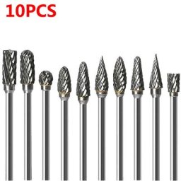 Fraise en carbure de tungstène diamètre de 1/8 pouce le lot de 10 pour outil rotatif double