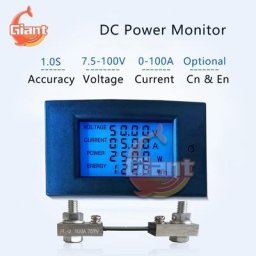 Voltmètre multifonction ampèremètre tension numérique moniteur LCD 7.5-100V 20a 50a 100a