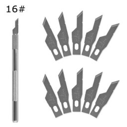 1 manche de couteau avec 10 lames de remplacement 16 # couteau artisanal stylo de sculpture outil