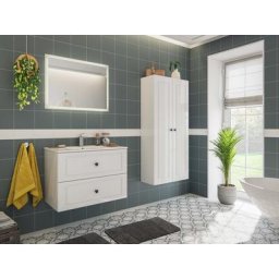 Ensemble meuble SDB Firenze 80 Cottage 4pcs miroir à LED Blanc brillant