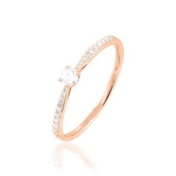 Bague Solitaire Laetitia Or Rose Diamant