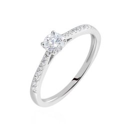 Bague Solitaire Laetitia Or Blanc Diamant Synthetique
