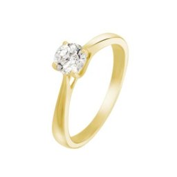 Bague Solitaire Fiona Or Jaune Diamant Synthetique