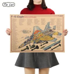 Affiche de structure d'avion en papier kraft conception d'avion vintage décoration de salon