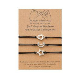 Bracelets carte lune et étoile cadeau de fiançailles ULde meilleurs amis navire Chia