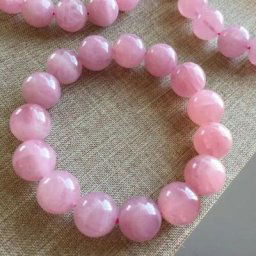 Bracelet en Quartz Rose naturel pour femmes bijoux en perles rondes extensibles de 11mm 12mm 13mm