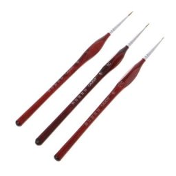 Pinceaux miniatures professionnels en poil de loup 3 pièces 0 ~ 000