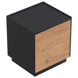 Table de chevet Concepto M 50cm B avec 2 tiroirs Push to Open Oak