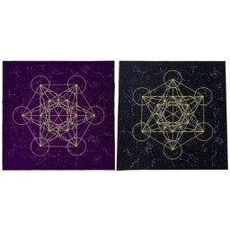 Metatrone Cub-Nappe en velours pour autel de voyage avec grille pour carte de tarot H8WC