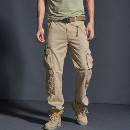 Pantalon Cargo pour hommes couleur unie pleine longueur Style japonais poches multiples grande