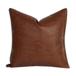 Taie d'oreiller moderne en Faux cuir marron housse de coussin décorative de couleur unie